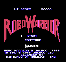 Robo Warrior Title Screen